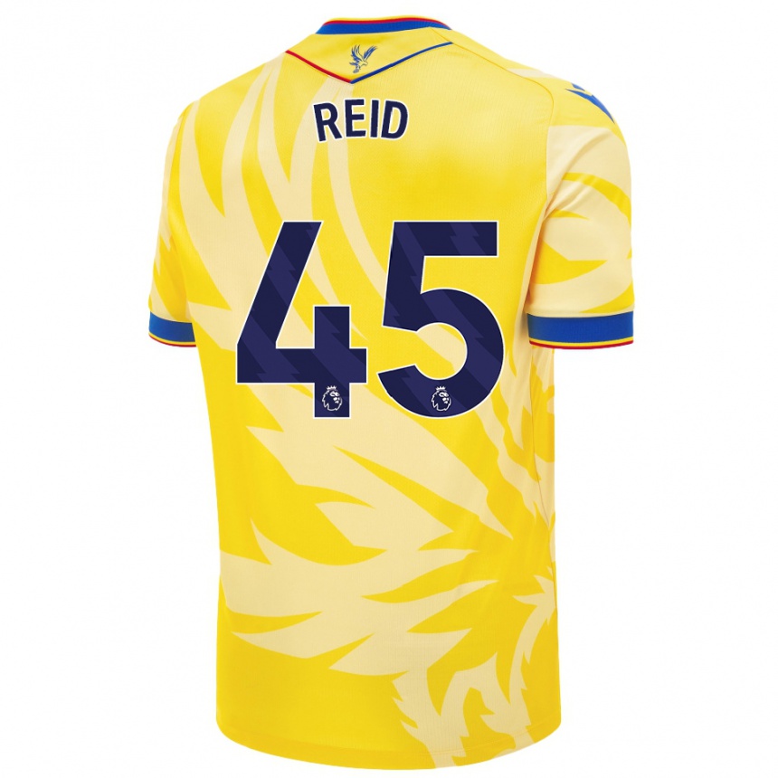 Kids Football Dylan Reid #45 Yellow Away Jersey 2024/25 T-Shirt