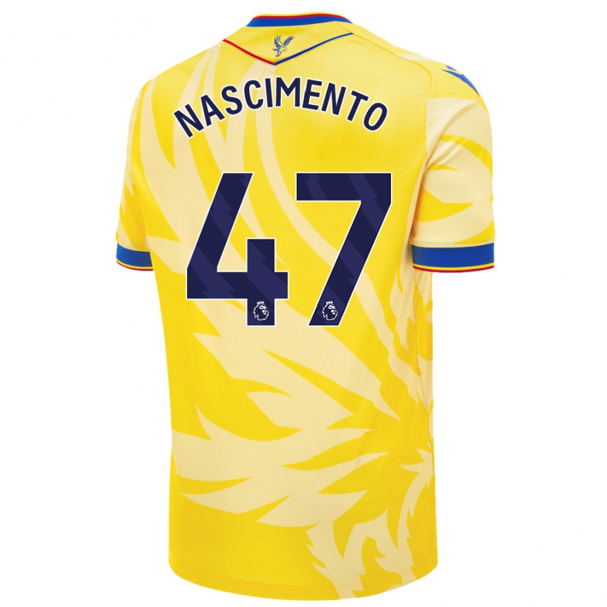 Kids Football Adler Nascimento #47 Yellow Away Jersey 2024/25 T-Shirt