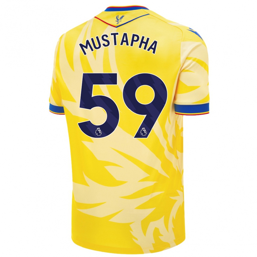 Kids Football Hindolo Mustapha #59 Yellow Away Jersey 2024/25 T-Shirt