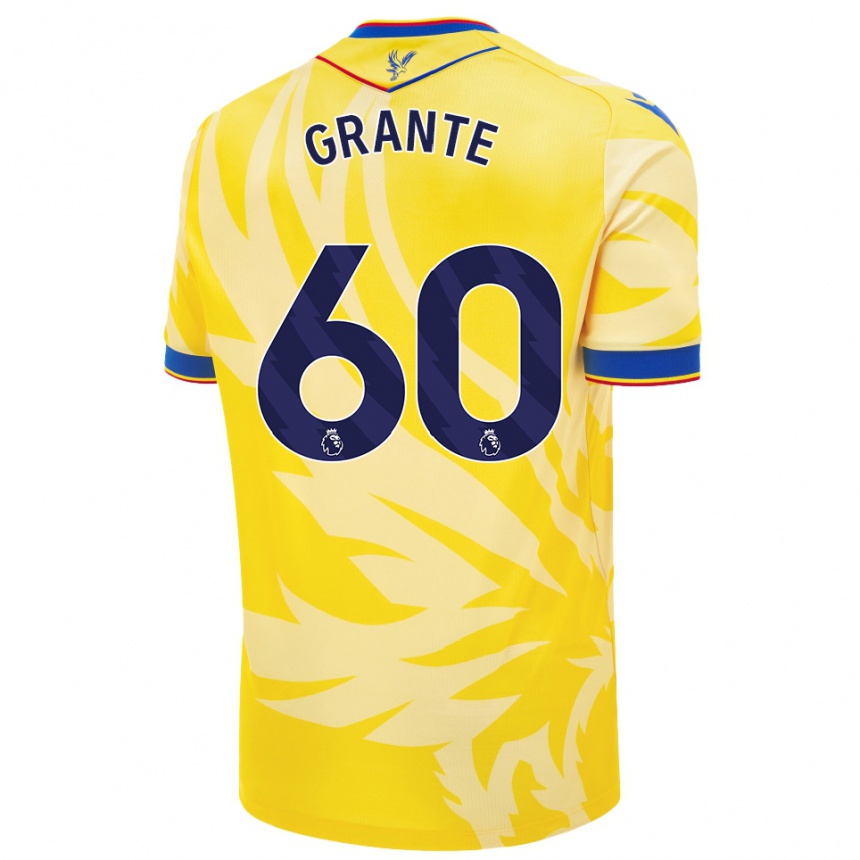 Kids Football Jake Grante #60 Yellow Away Jersey 2024/25 T-Shirt