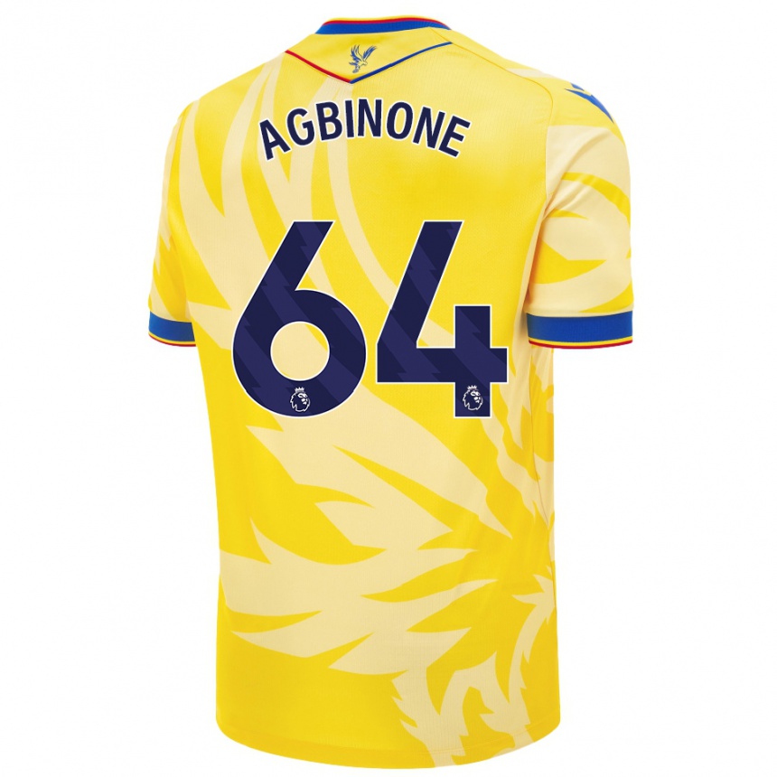 Kids Football Asher Agbinone #64 Yellow Away Jersey 2024/25 T-Shirt