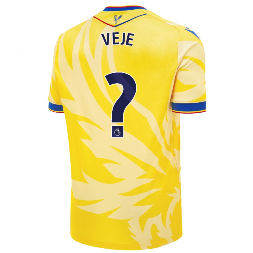 Kids Football Katrine Veje #0 Yellow Away Jersey 2024/25 T-Shirt