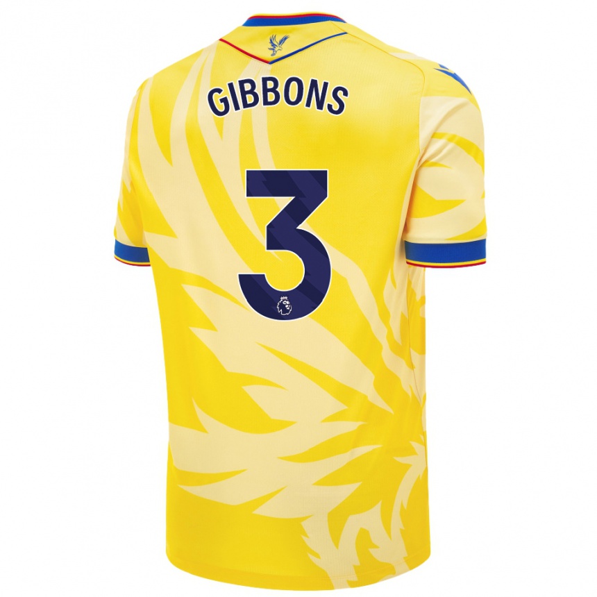 Kids Football Felicity Gibbons #3 Yellow Away Jersey 2024/25 T-Shirt