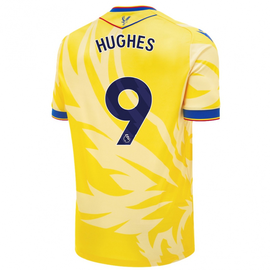 Kids Football Elise Hughes #9 Yellow Away Jersey 2024/25 T-Shirt