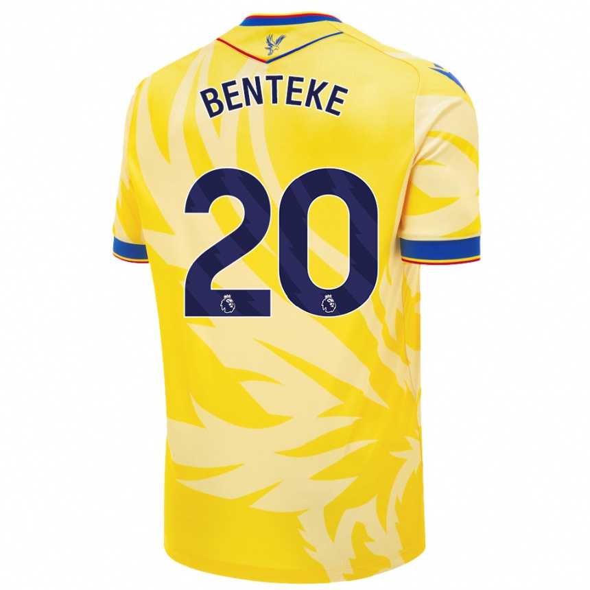 Kids Football Christian Benteke #20 Yellow Away Jersey 2024/25 T-Shirt