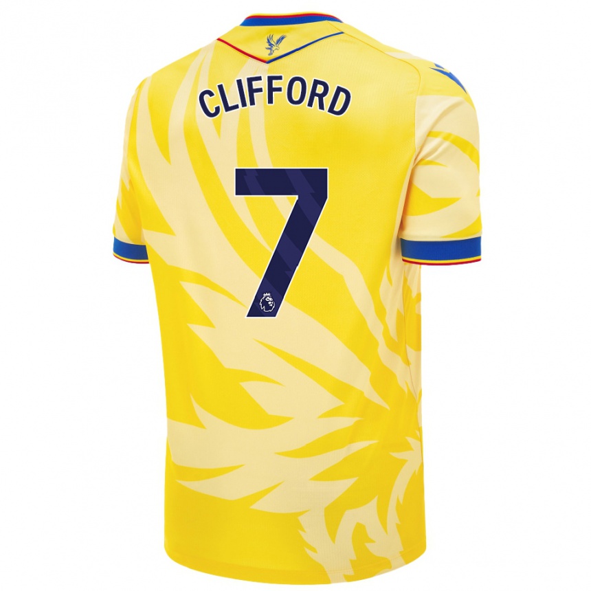 Kids Football Charley Clifford #7 Yellow Away Jersey 2024/25 T-Shirt