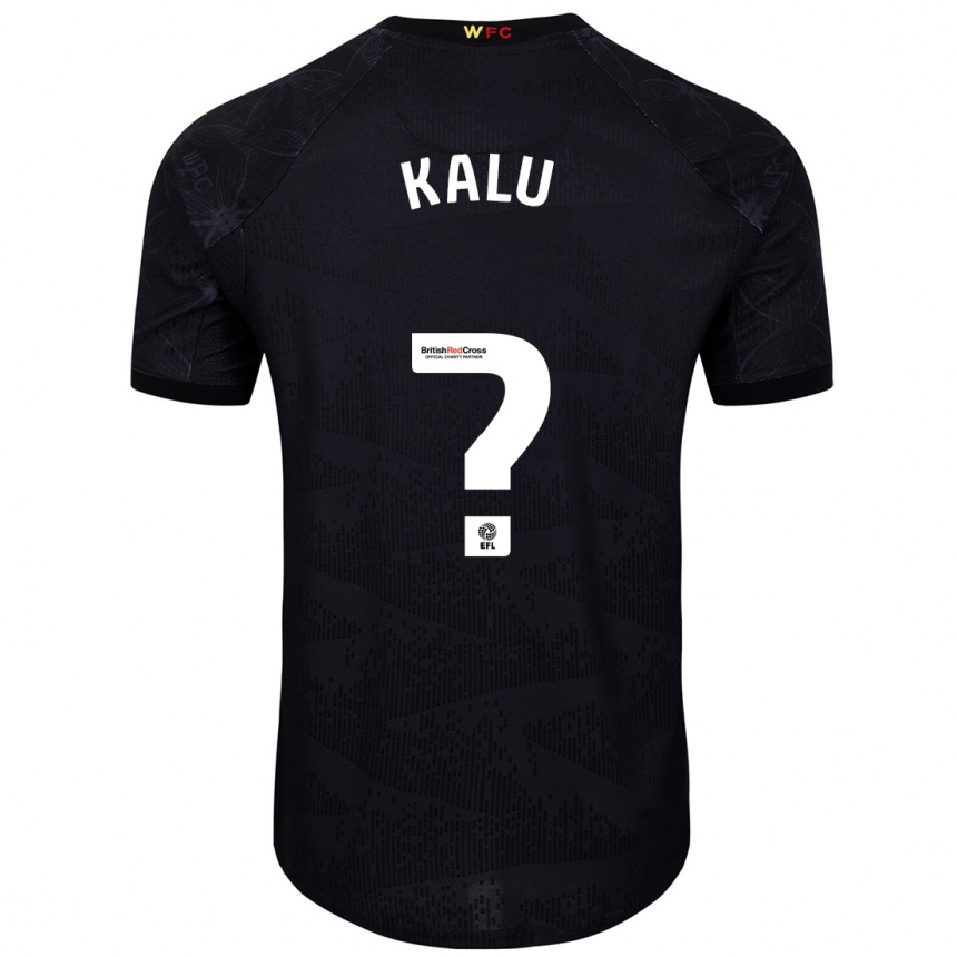 Kids Football Samuel Kalu #0 Black White Away Jersey 2024/25 T-Shirt