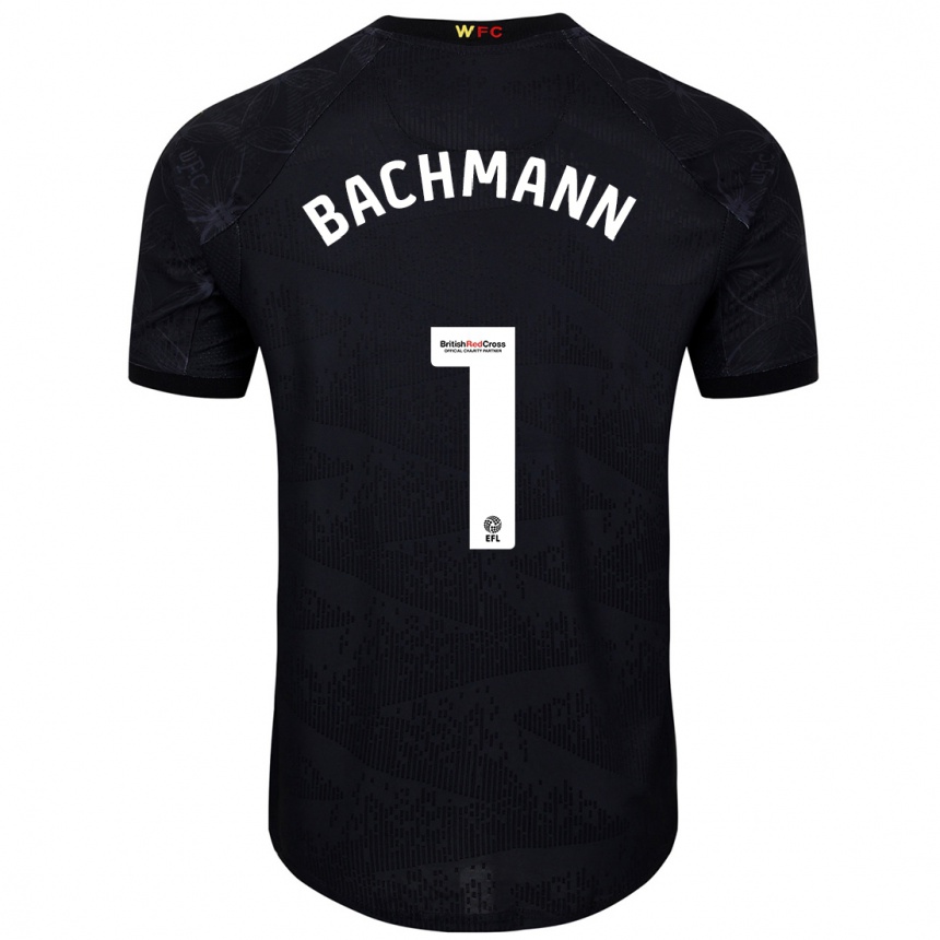 Kids Football Daniel Bachmann #1 Black White Away Jersey 2024/25 T-Shirt