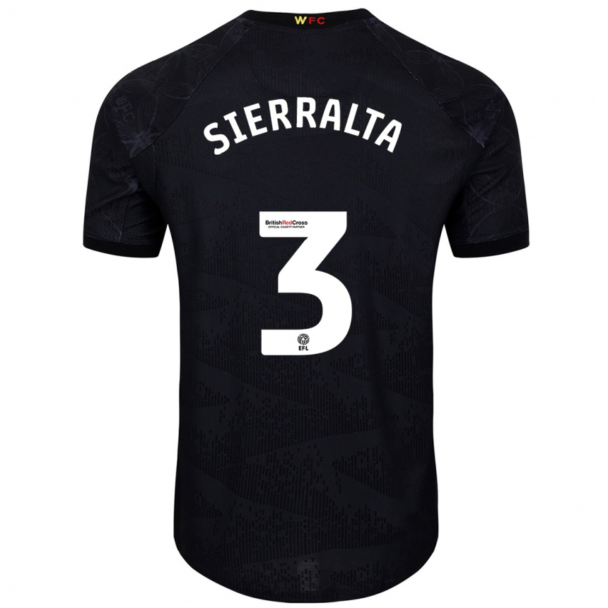 Kids Football Francisco Sierralta #3 Black White Away Jersey 2024/25 T-Shirt