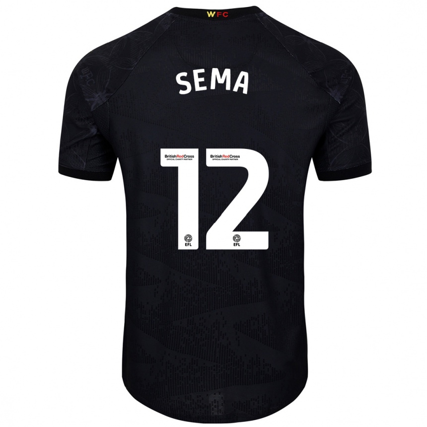 Kids Football Ken Sema #12 Black White Away Jersey 2024/25 T-Shirt