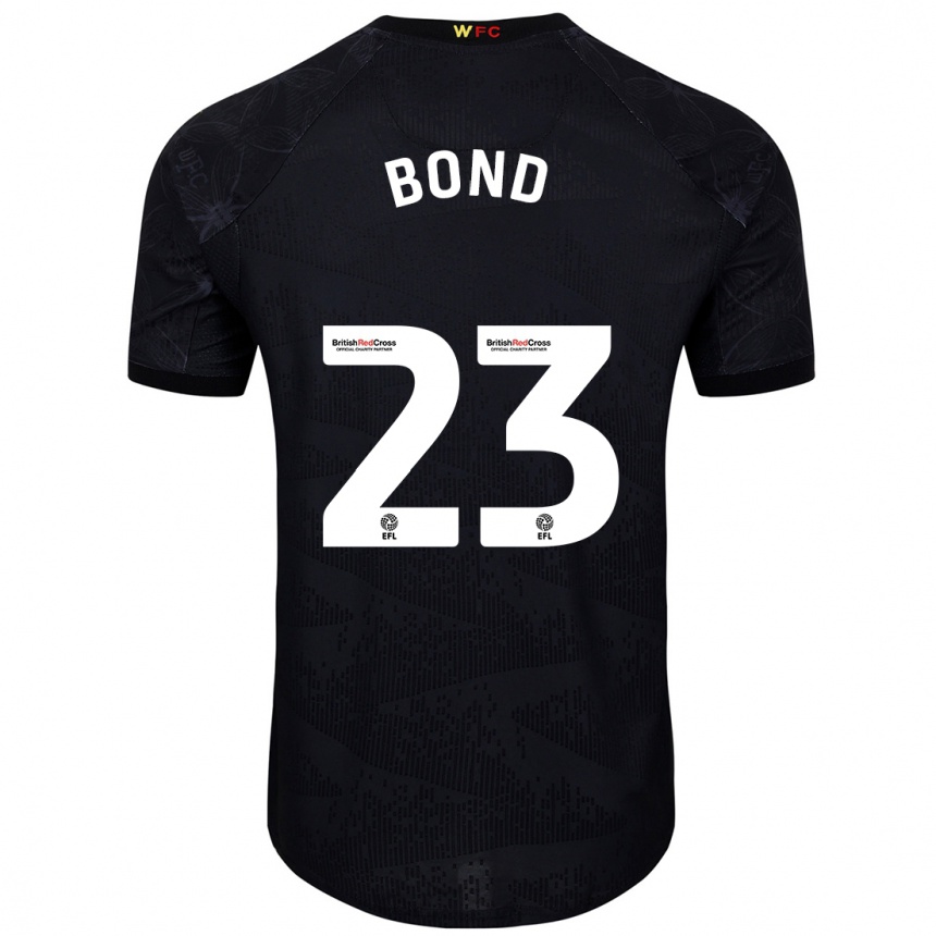 Kids Football Jonathan Bond #23 Black White Away Jersey 2024/25 T-Shirt