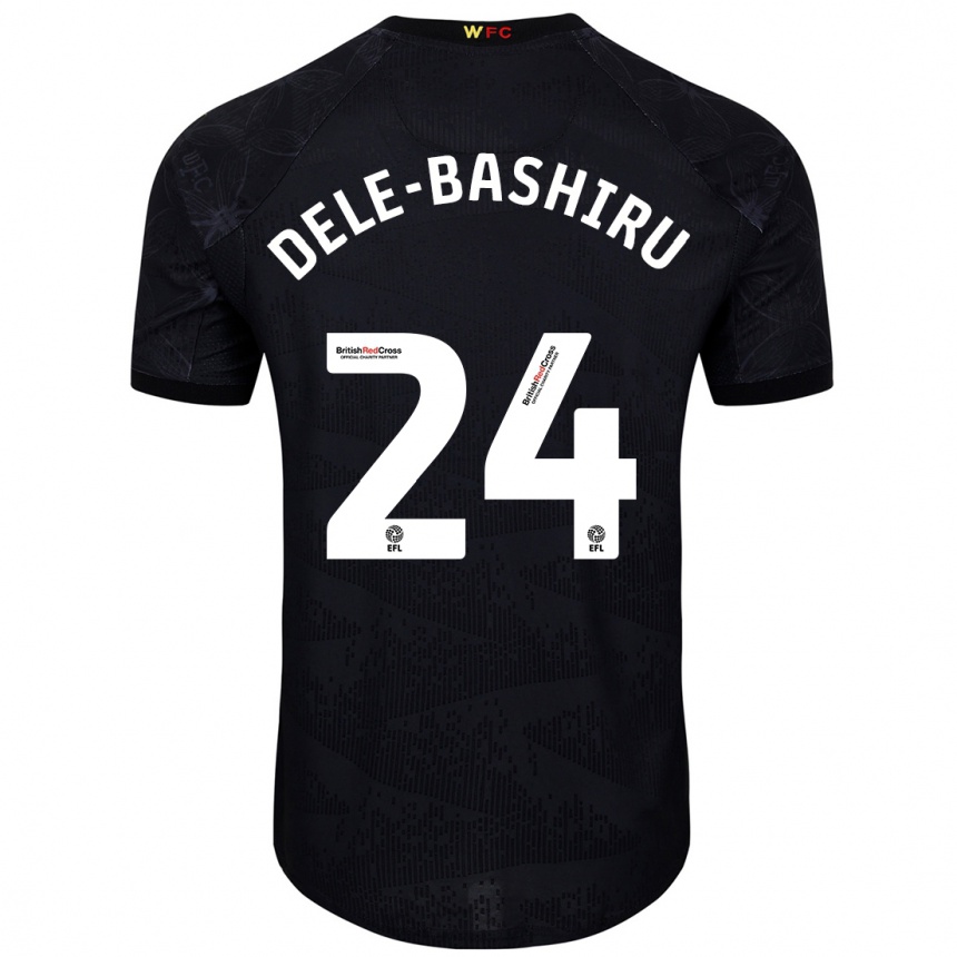 Kids Football Tom Dele-Bashiru #24 Black White Away Jersey 2024/25 T-Shirt