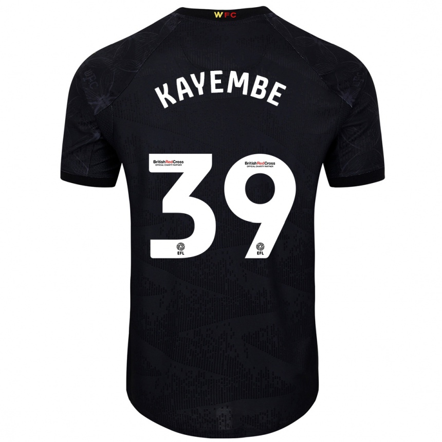 Kids Football Edo Kayembe #39 Black White Away Jersey 2024/25 T-Shirt