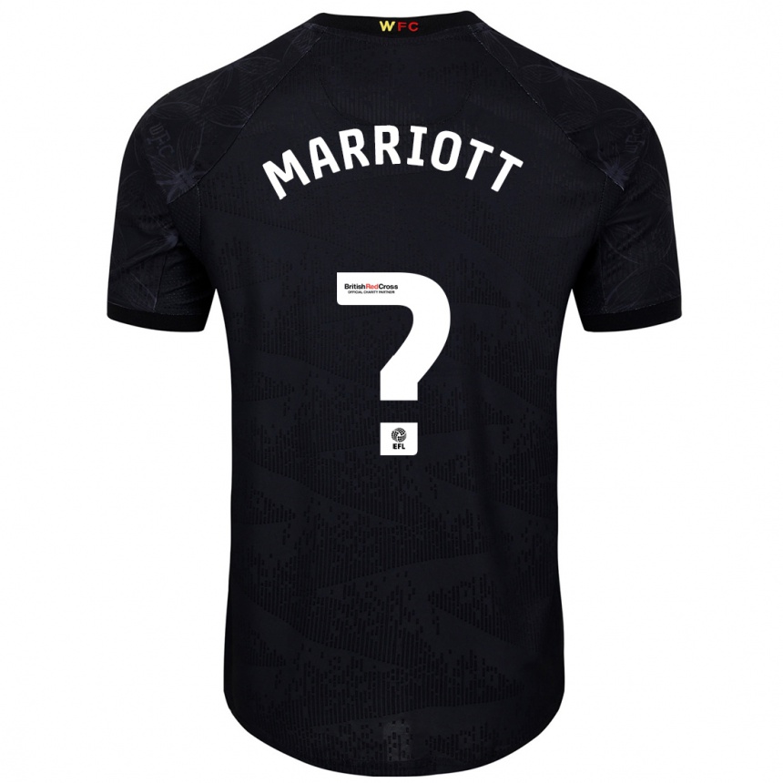 Kids Football Alfie Marriott #0 Black White Away Jersey 2024/25 T-Shirt