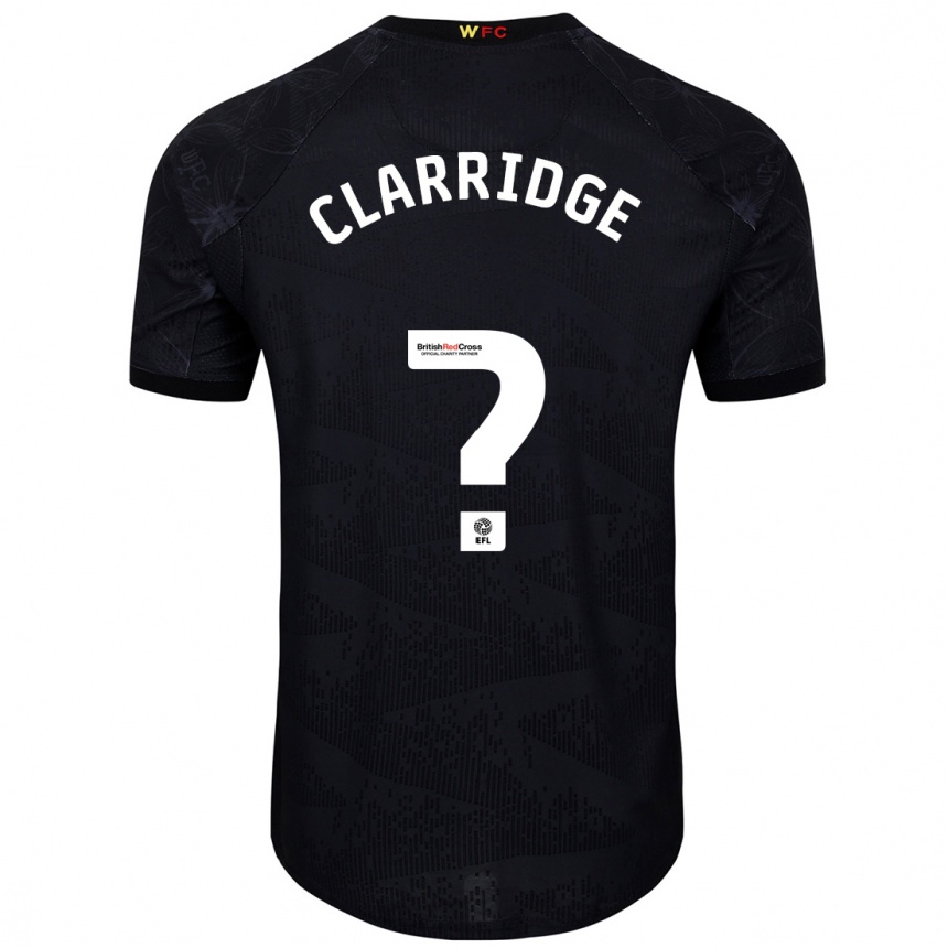 Kids Football James Clarridge #0 Black White Away Jersey 2024/25 T-Shirt