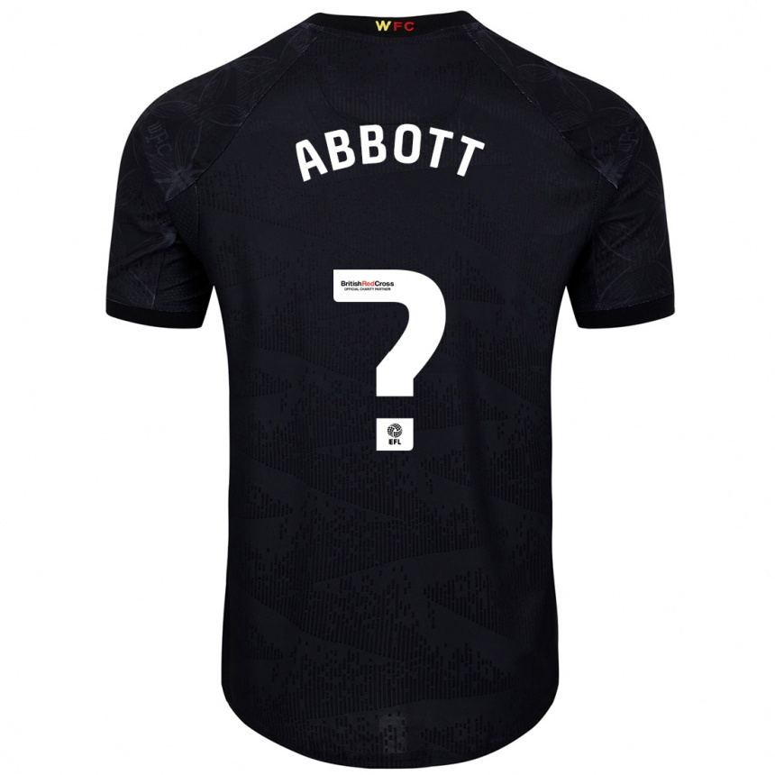 Kids Football George Abbott #0 Black White Away Jersey 2024/25 T-Shirt