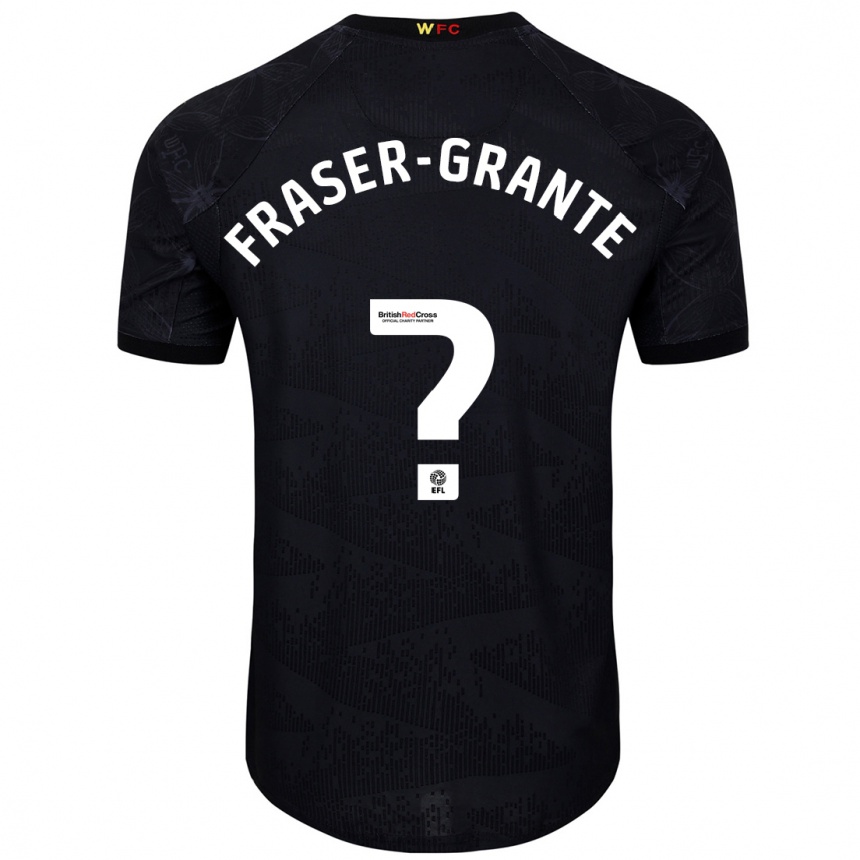 Kids Football Zak Fraser-Grante #0 Black White Away Jersey 2024/25 T-Shirt