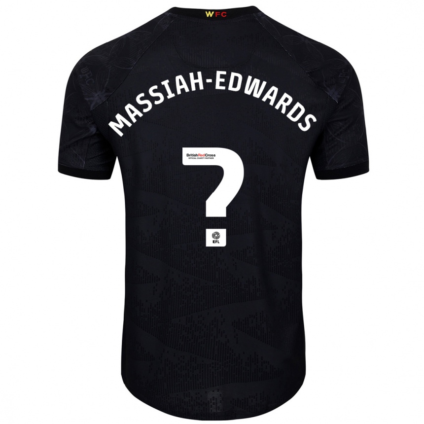 Kids Football Zavier Massiah-Edwards #0 Black White Away Jersey 2024/25 T-Shirt