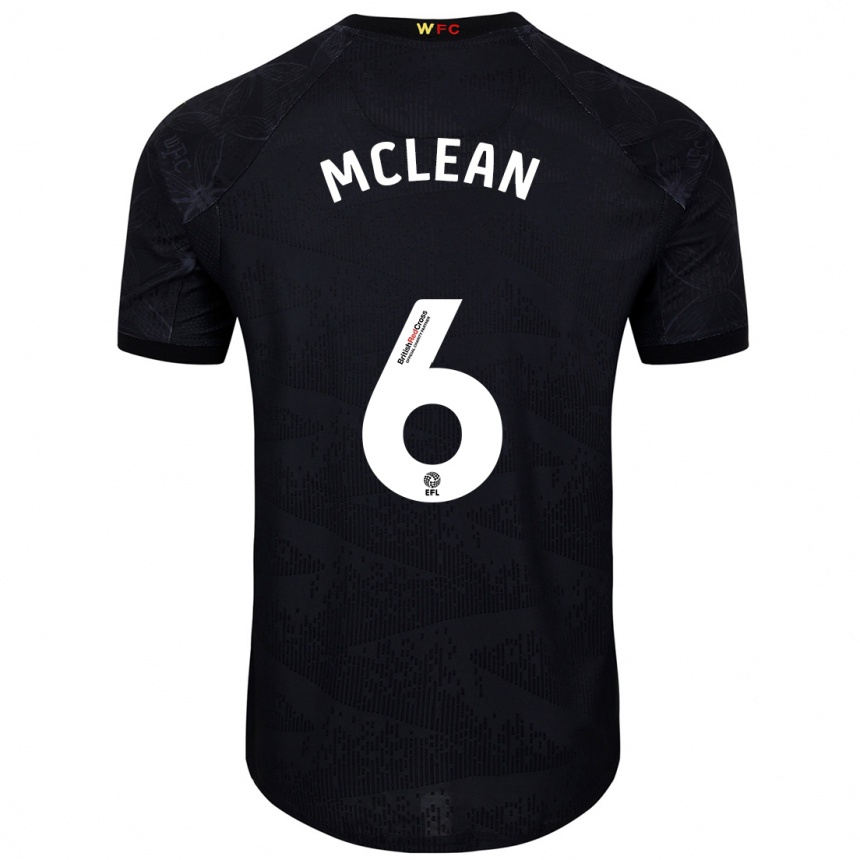 Kids Football Sophie Mclean #6 Black White Away Jersey 2024/25 T-Shirt