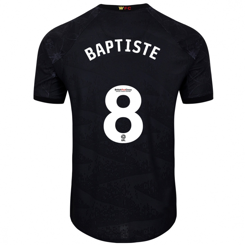 Kids Football Bianca Baptiste #8 Black White Away Jersey 2024/25 T-Shirt