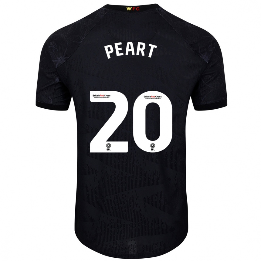 Kids Football Kalani Peart #20 Black White Away Jersey 2024/25 T-Shirt