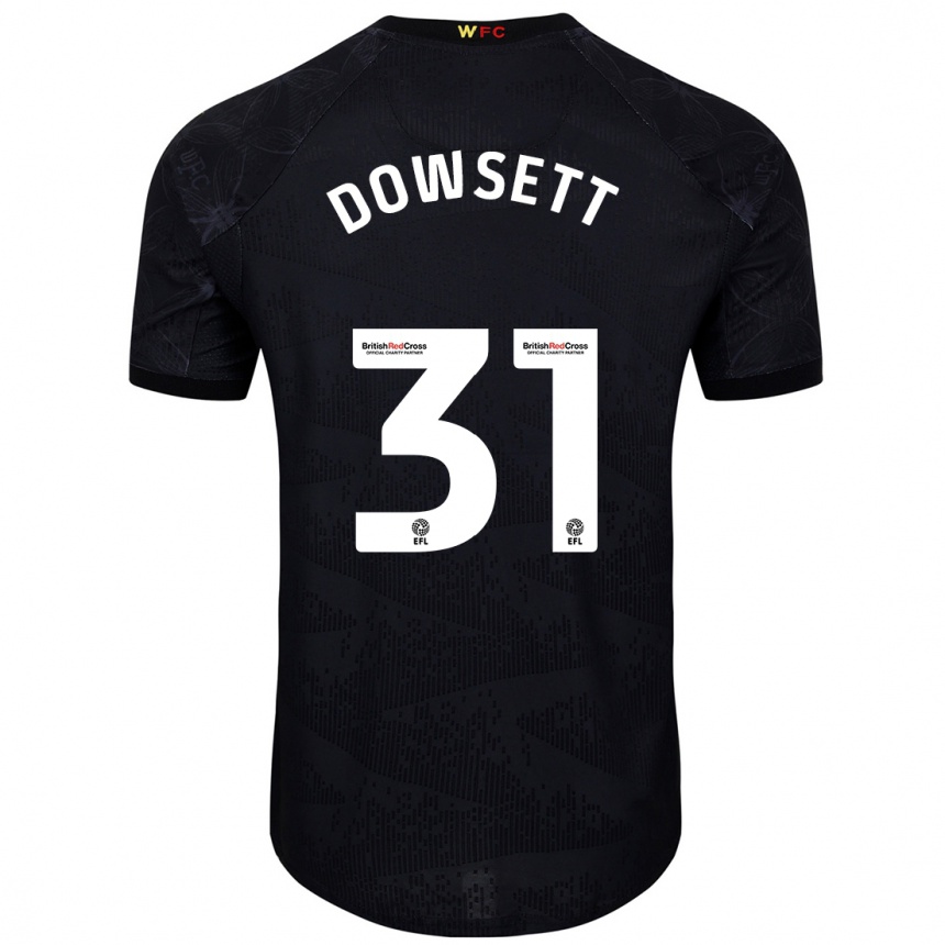 Kids Football Rebekah Dowsett #31 Black White Away Jersey 2024/25 T-Shirt