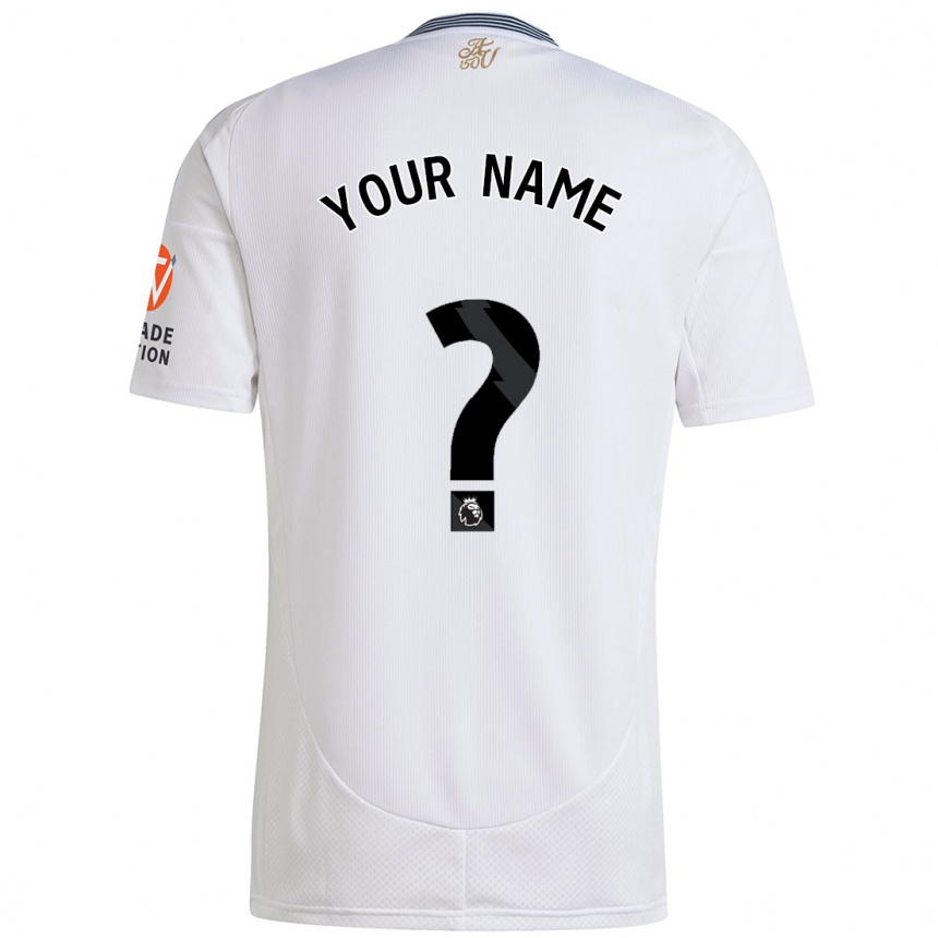 Kids Football Your Name #0 White Away Jersey 2024/25 T-Shirt