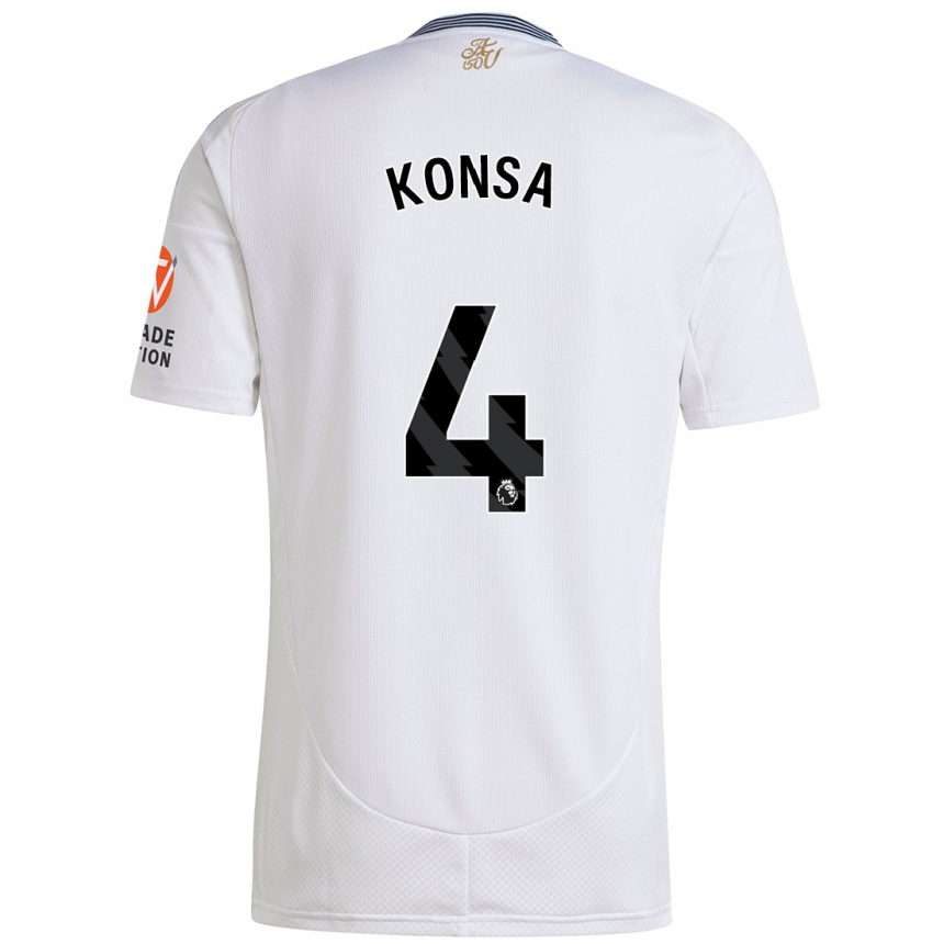 Kids Football Ezri Konsa #4 White Away Jersey 2024/25 T-Shirt