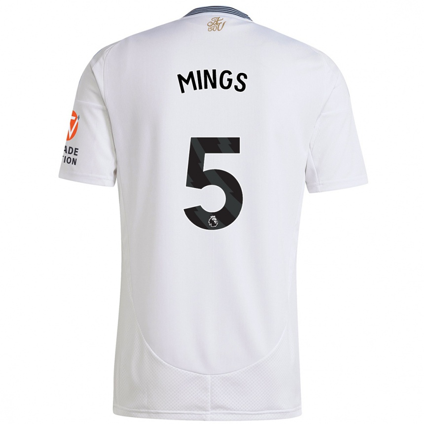 Kids Football Tyrone Mings #5 White Away Jersey 2024/25 T-Shirt