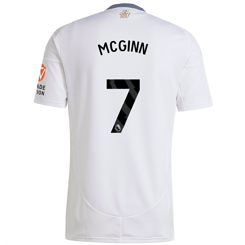 Kids Football John Mcginn #7 White Away Jersey 2024/25 T-Shirt