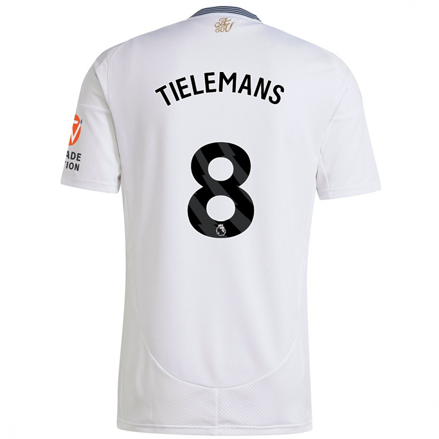 Kids Football Youri Tielemans #8 White Away Jersey 2024/25 T-Shirt