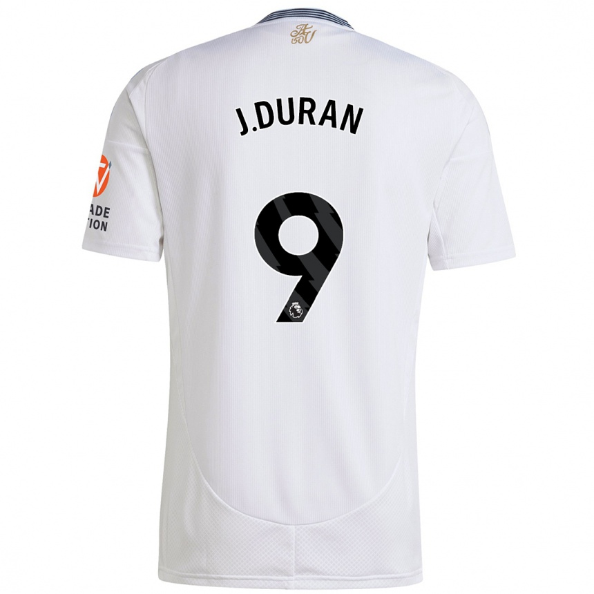 Kids Football Jhon Durán #9 White Away Jersey 2024/25 T-Shirt