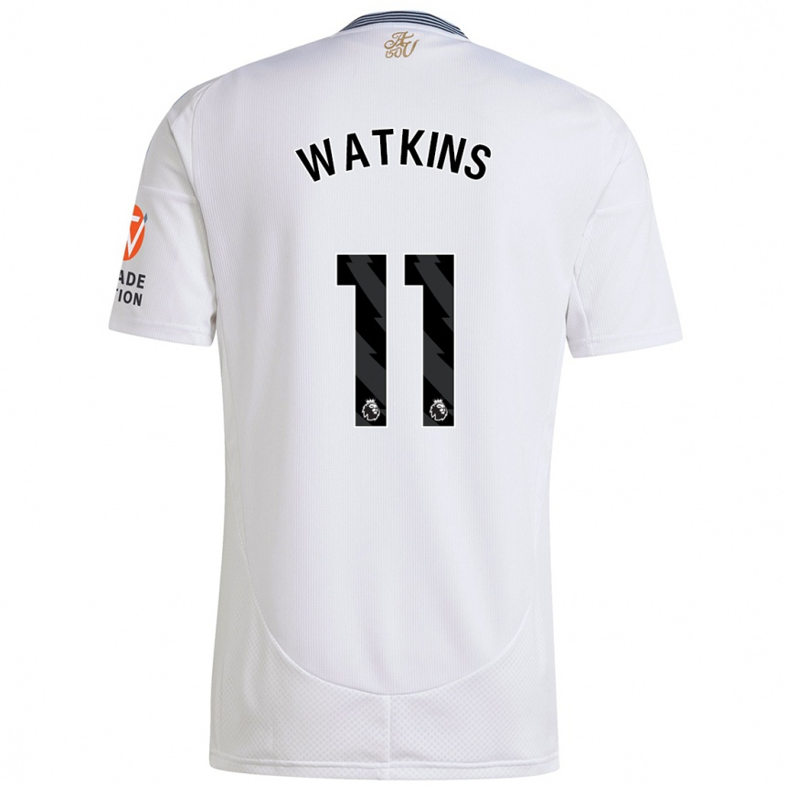 Kids Football Ollie Watkins #11 White Away Jersey 2024/25 T-Shirt