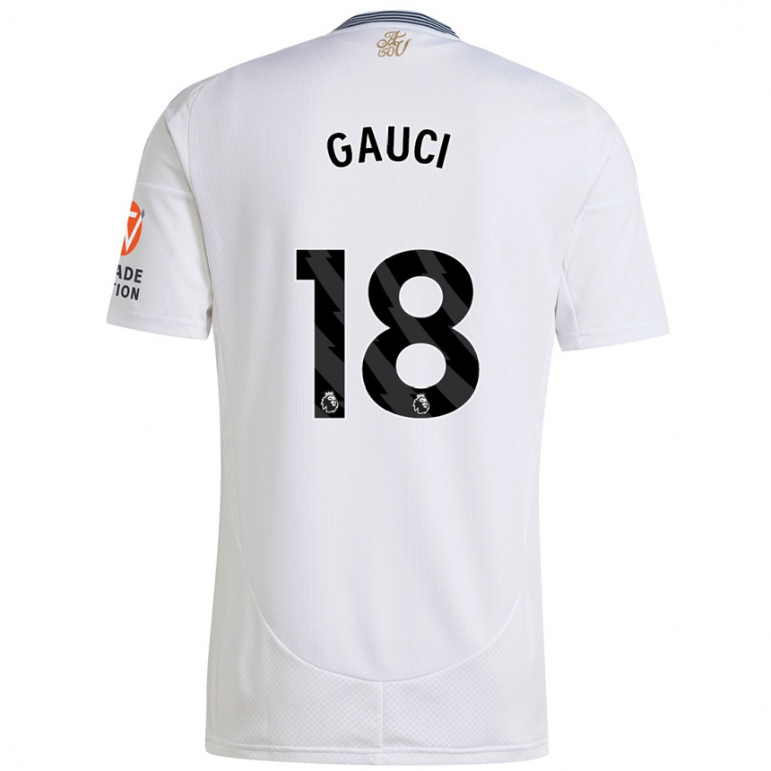 Kids Football Joe Gauci #18 White Away Jersey 2024/25 T-Shirt