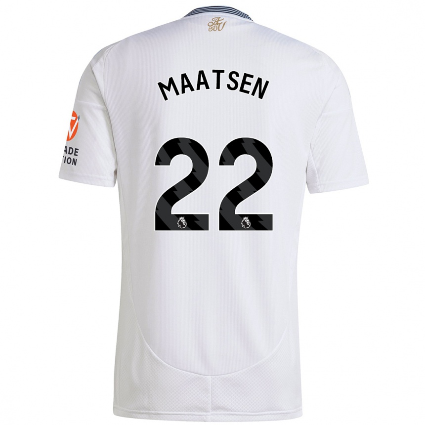 Kids Football Ian Maatsen #22 White Away Jersey 2024/25 T-Shirt