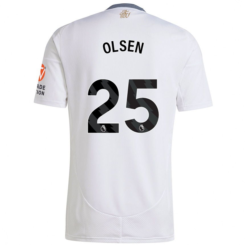 Kids Football Robin Olsen #25 White Away Jersey 2024/25 T-Shirt