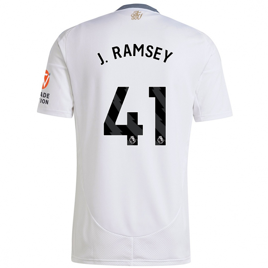 Kids Football Jacob Ramsey #41 White Away Jersey 2024/25 T-Shirt