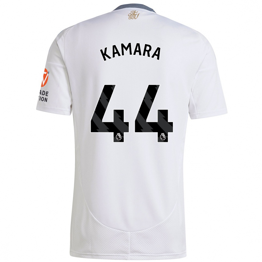 Kids Football Boubacar Kamara #44 White Away Jersey 2024/25 T-Shirt