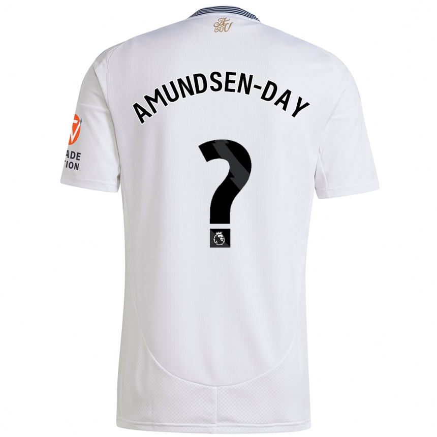 Kids Football Ethan Amundsen-Day #0 White Away Jersey 2024/25 T-Shirt