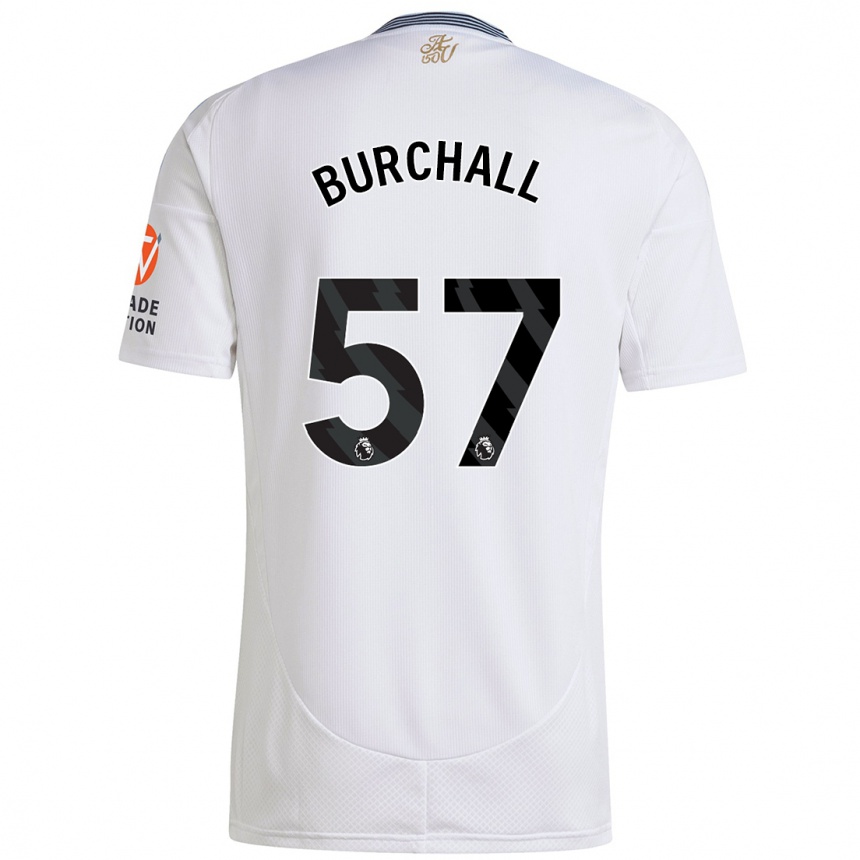 Kids Football Ajani Burchall #57 White Away Jersey 2024/25 T-Shirt