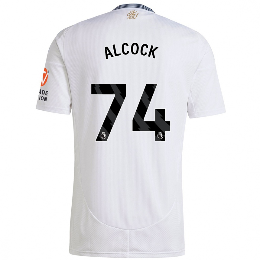 Kids Football Todd Alcock #74 White Away Jersey 2024/25 T-Shirt