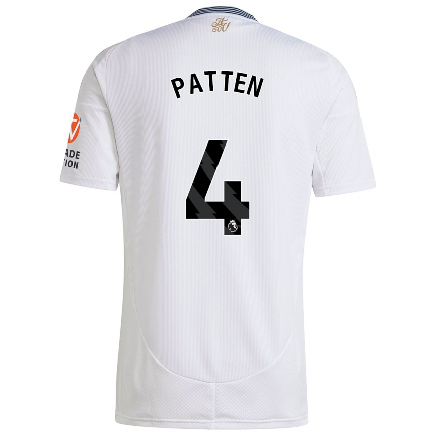 Kids Football Anna Patten #4 White Away Jersey 2024/25 T-Shirt