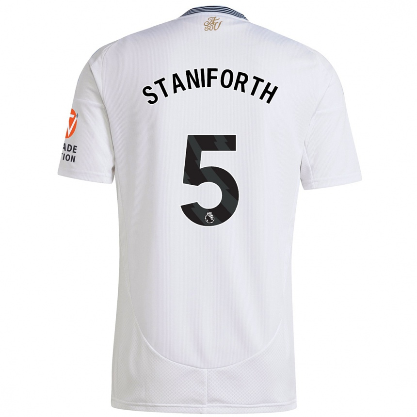 Kids Football Lucy Staniforth #5 White Away Jersey 2024/25 T-Shirt