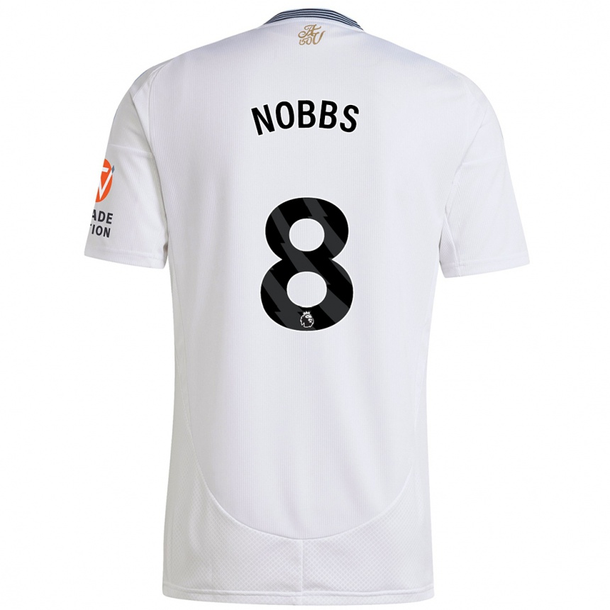 Kids Football Jordan Nobbs #8 White Away Jersey 2024/25 T-Shirt