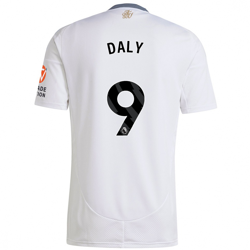 Kids Football Rachel Daly #9 White Away Jersey 2024/25 T-Shirt