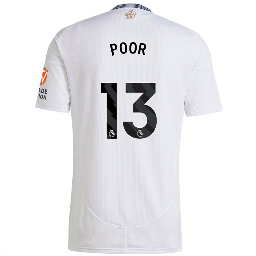 Kids Football Sophia Poor #13 White Away Jersey 2024/25 T-Shirt