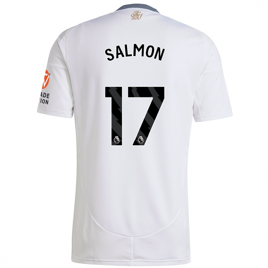 Kids Football Ebony Salmon #17 White Away Jersey 2024/25 T-Shirt