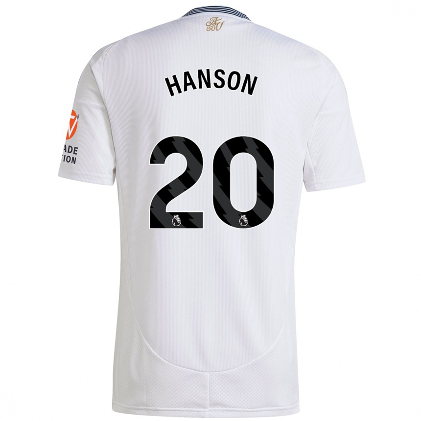 Kids Football Kirsty Hanson #20 White Away Jersey 2024/25 T-Shirt