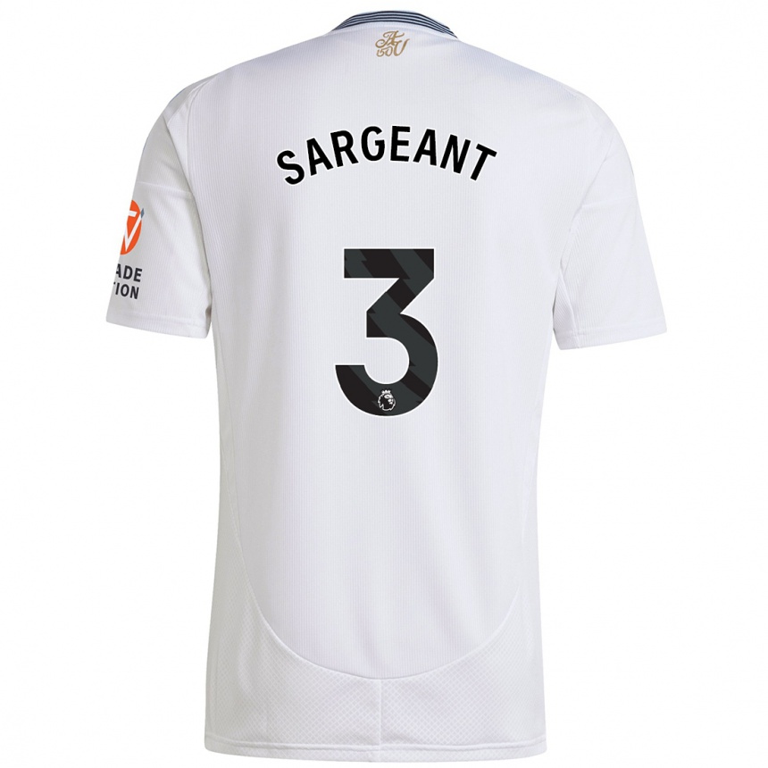 Kids Football Meaghan Sargeant #3 White Away Jersey 2024/25 T-Shirt