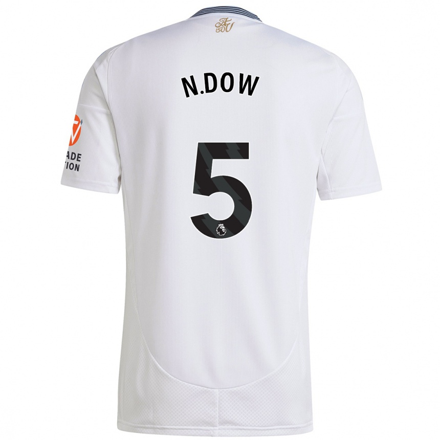 Kids Football Elisha N'dow #5 White Away Jersey 2024/25 T-Shirt